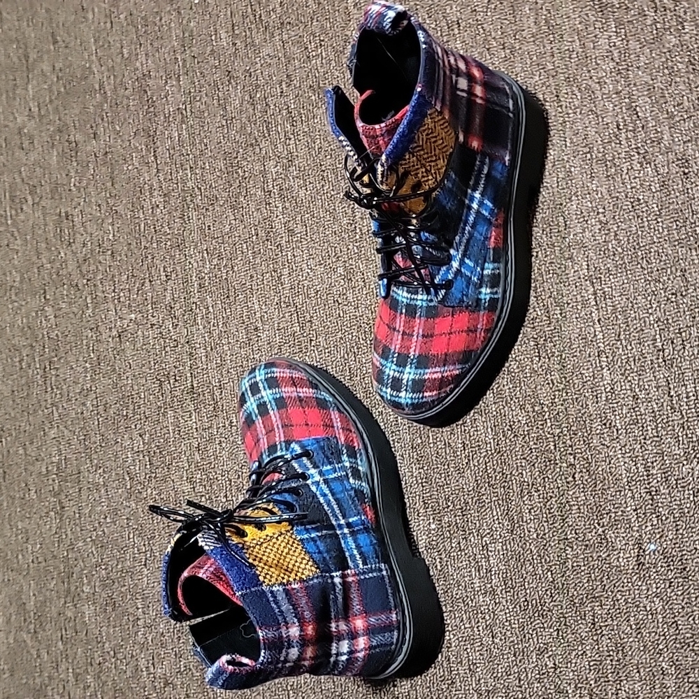 NEW Jeffrey Campbell Plaid Platform Combat Boots - Picture 2 of 6
